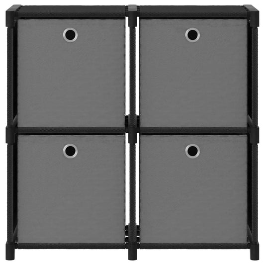 Mobile con 12 Scatole a Cubo Nero 69x30x72,5 cm in Tessuto | homemem39