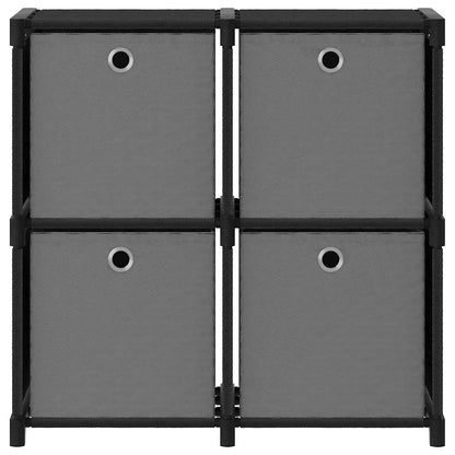 Mobile con 12 Scatole a Cubo Nero 69x30x72,5 cm in Tessuto
