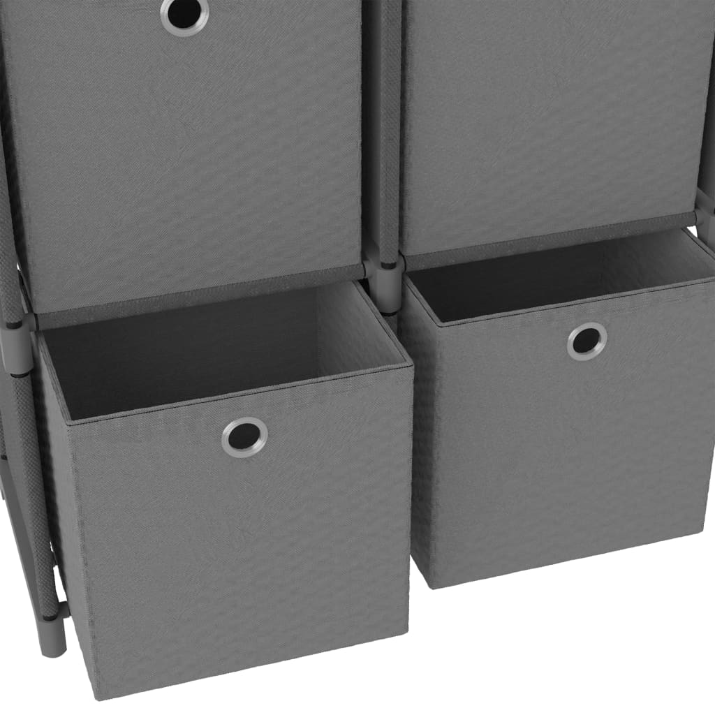 Mobile con 4 Scatole a Cubo Grigio 69x30x72,5 cm in Tessuto | homemem39
