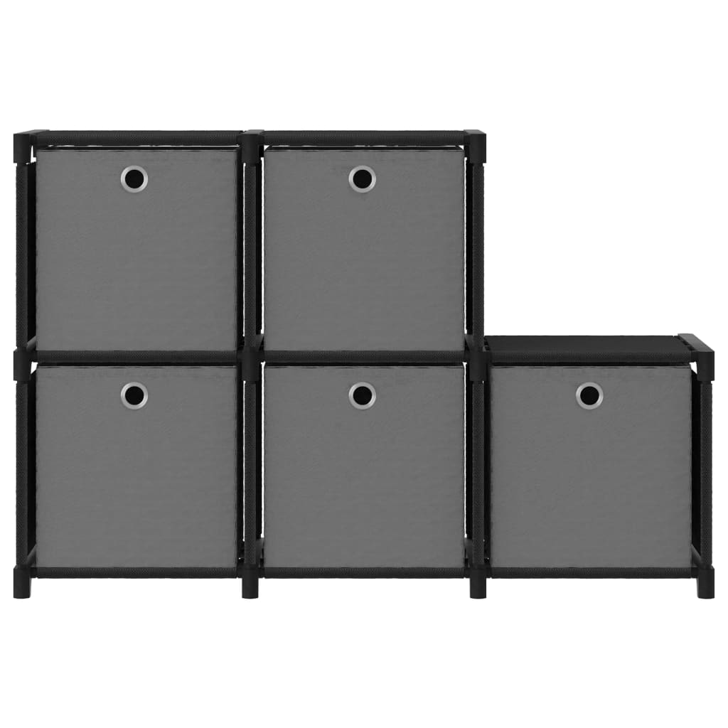 Mobile con 5 Scatole a Cubo Nero 103x30x72,5 cm in Tessuto - homemem39