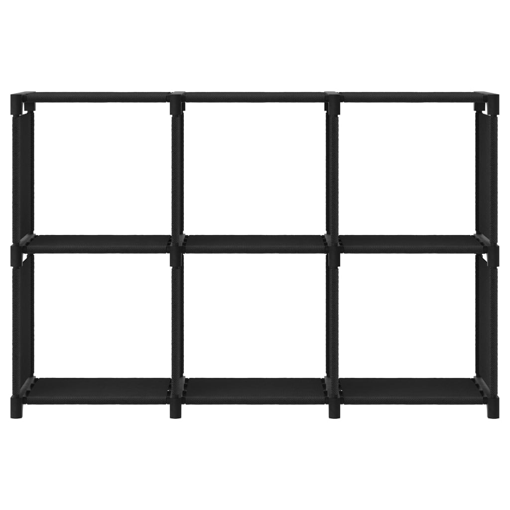 Mensola con 6 Vani a Cubo Nera 103x30x72,5 cm in Tessuto | homemem39