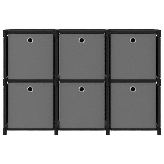 Mobile con 6 Scatole a Cubo Nero 103x30x72,5 cm in Tessuto | homemem39