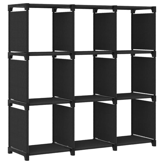 Mobile per 9 Scatole a Cubo Nero 103x30x107,5 cm in Tessuto - homemem39