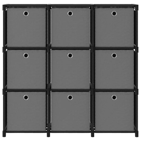 Mobile con 9 Scatole a Cubo Nero 103x30x107,5 cm in Tessuto | homemem39