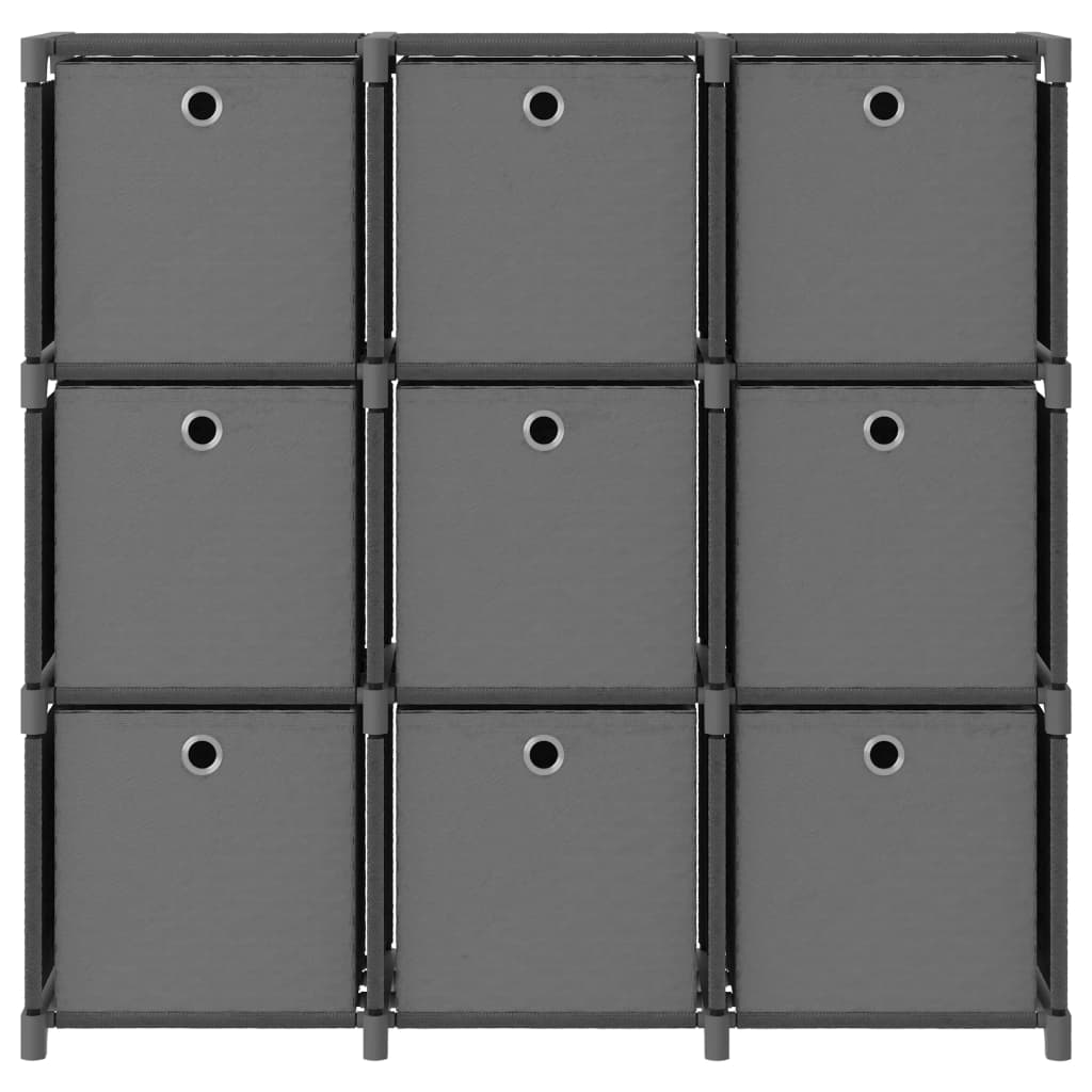 Mobile con 9 Scatole a Cubo Grigio 103x30x107,5 cm in Tessuto | homemem39