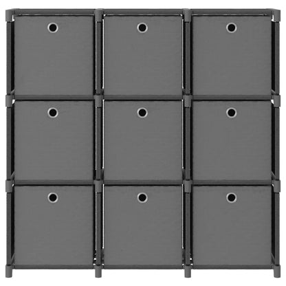 Mobile con 9 Scatole a Cubo Grigio 103x30x107,5 cm in Tessuto | homemem39