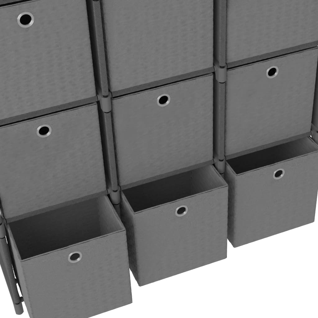 Mobile con 9 Scatole a Cubo Grigio 103x30x107,5 cm in Tessuto | homemem39