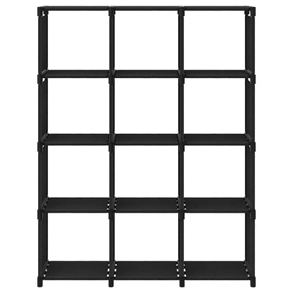 Mensola con 12 Vani a Cubo Nera 103x30x141 cm in Tessuto | homemem39