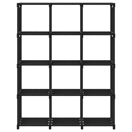 Mensola con 12 Vani a Cubo Nera 103x30x141 cm in Tessuto | homemem39