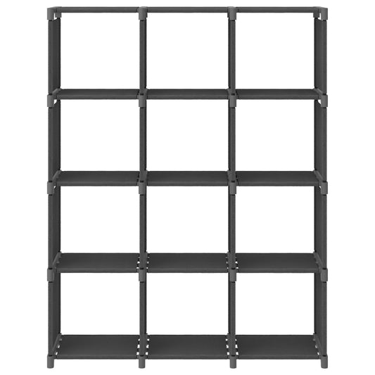 Mensola con 12 Vani a Cubo Grigia 103x30x141 cm in Tessuto - homemem39