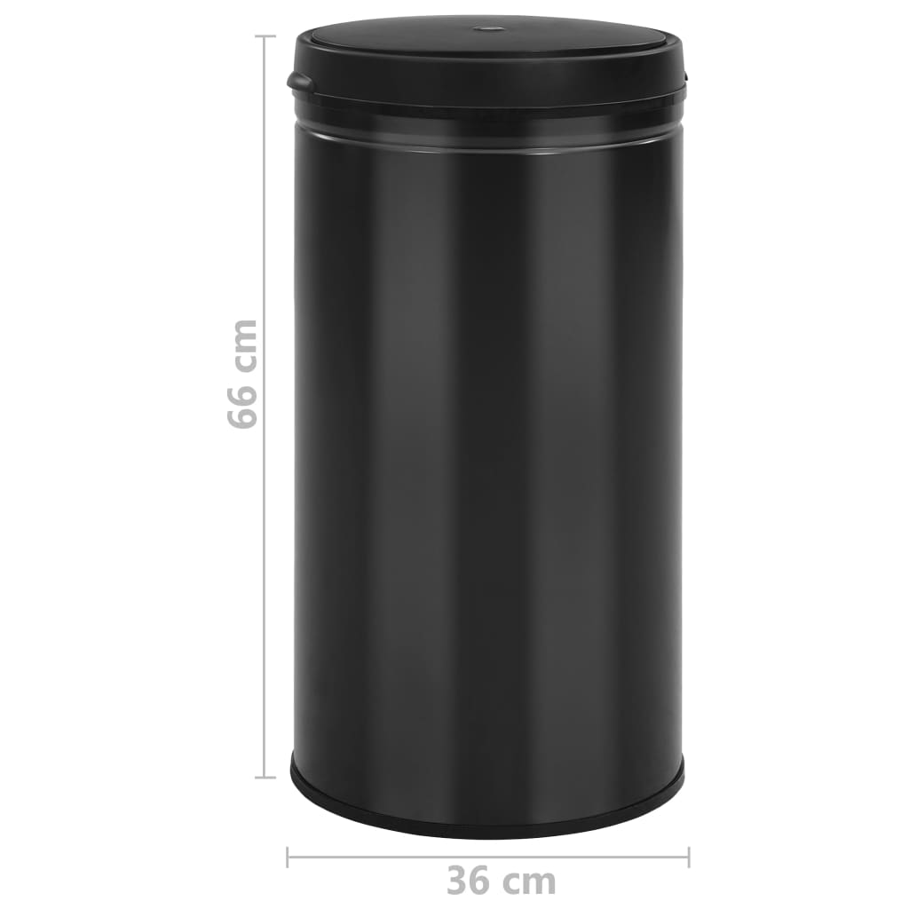 Pattumiera Automatica con Sensore 60 L Acciaio al Carbonio Nero | homemem39