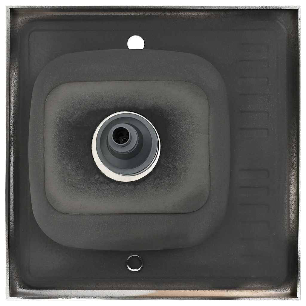 Lavello da Cucina con Scarico Argento 600x600x155 mm Acciaio - homemem39