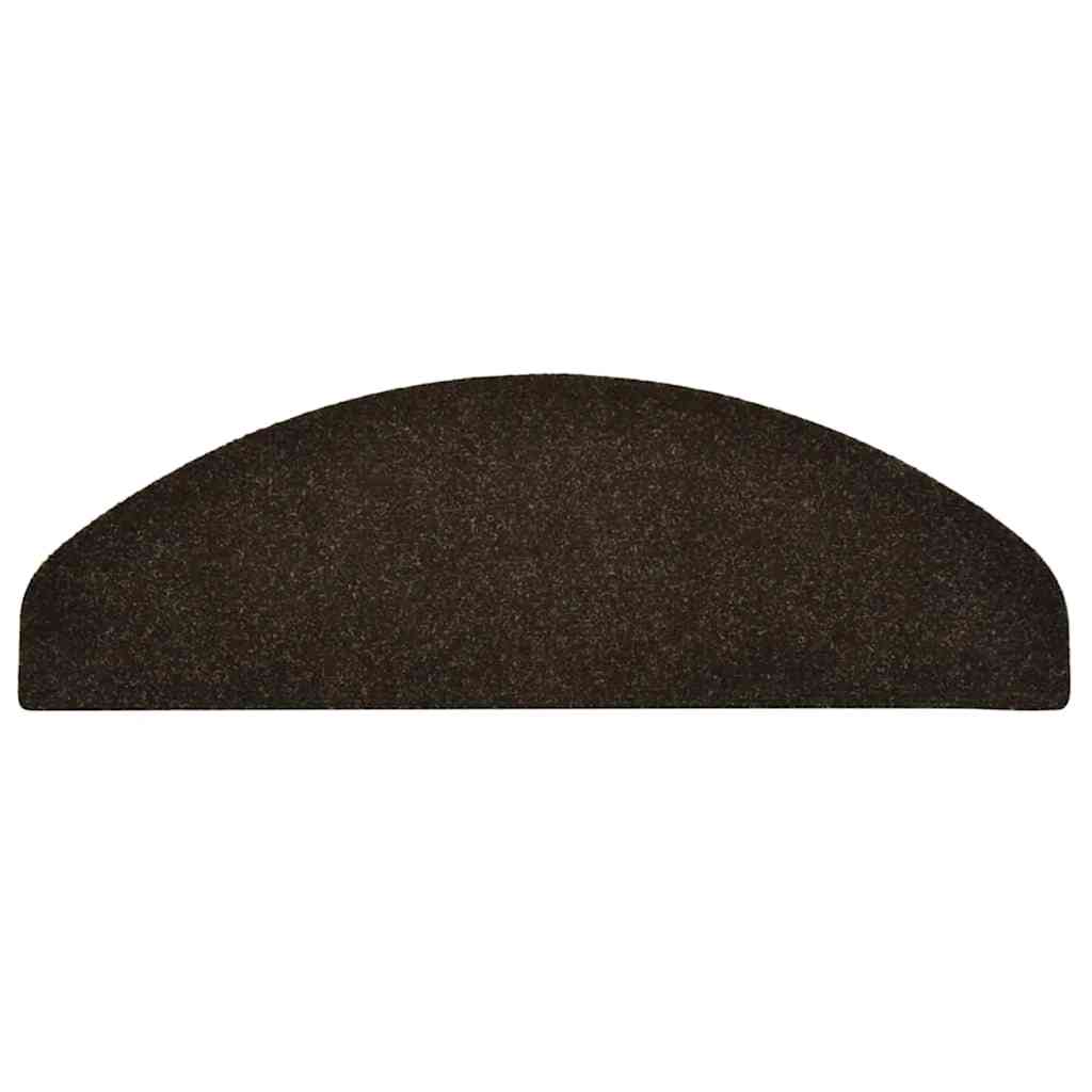 Tappetini per scale autoadesivi 15 pz 65x21x4 cm marrone scuro semicircolari grandi | homemem39