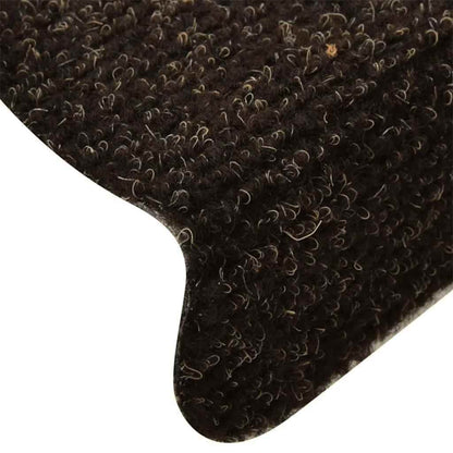 Tappetini per scale autoadesivi 15 pz 65x21x4 cm marrone scuro semicircolari grandi | homemem39