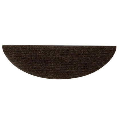 Tappetini per scale autoadesivi 15 pz 56x17x3 cm marrone semicircolari
