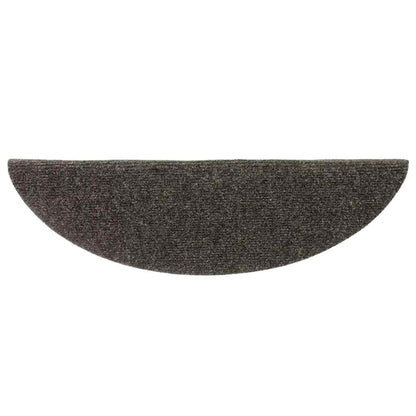 Tappetini per scale autoadesivi 15 pz 56x17x3 cm antracite semicircolari