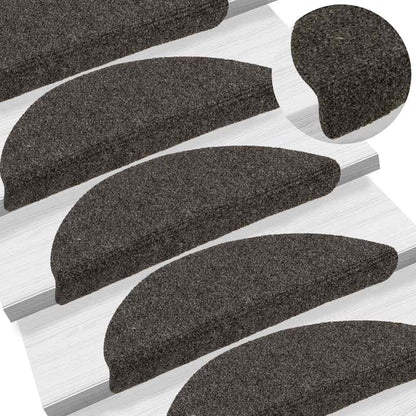 Tappetini per scale autoadesivi 15 pz 56x17x3 cm antracite