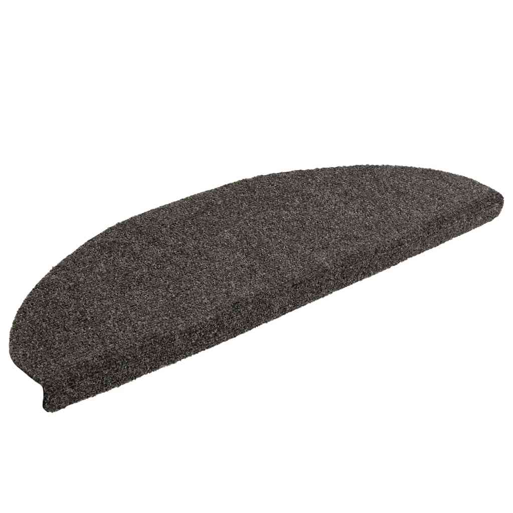 Tappetini per scale autoadesivi 15 pz 65x21x4 cm Antracite Semicircolari Grandi