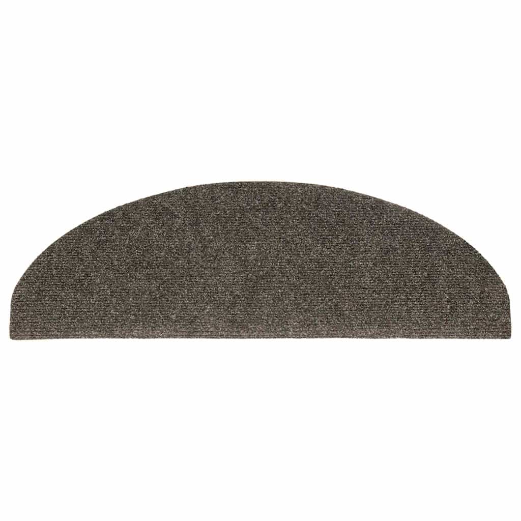 Tappetini per scale autoadesivi 15 pz 65x21x4 cm Antracite Semicircolari Grandi