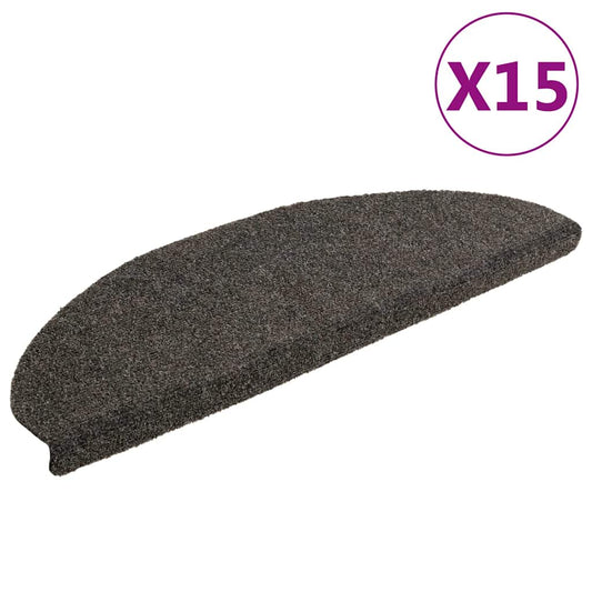 Tappetini per scale autoadesivi 15 pz 65x21x4 cm Antracite