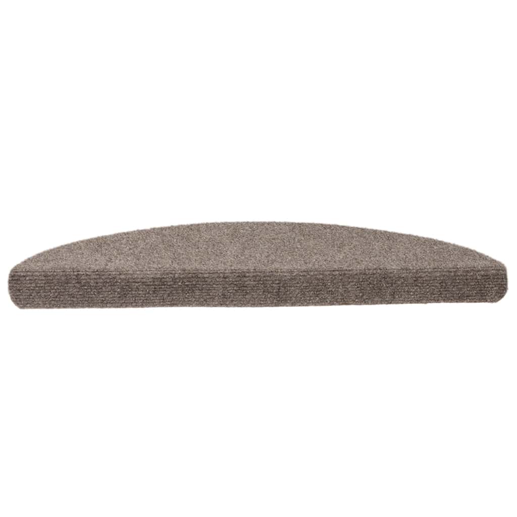 Tappetini per scale autoadesivi 15 pz 65x21x4 cm beige semicircolari grandi