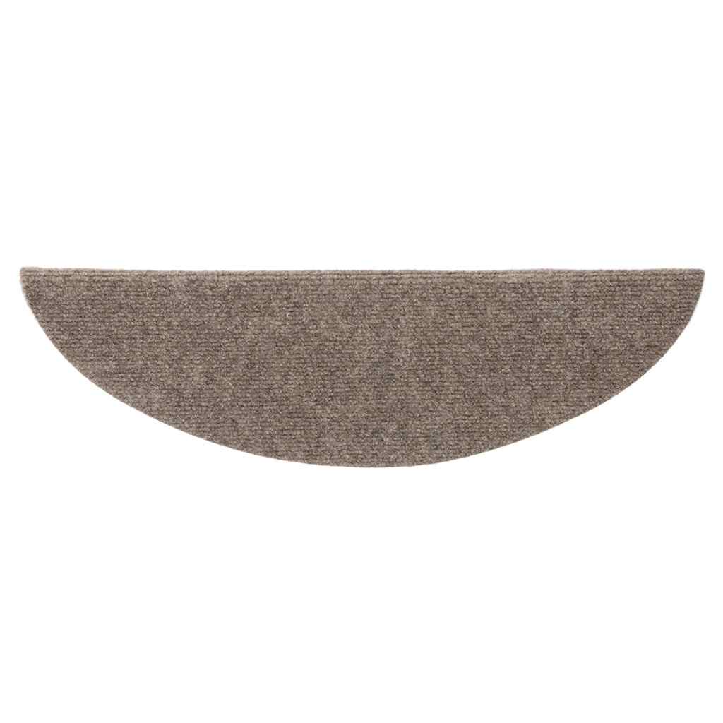 Tappetini per scale autoadesivi 15 pz 65x21x4 cm beige semicircolari grandi