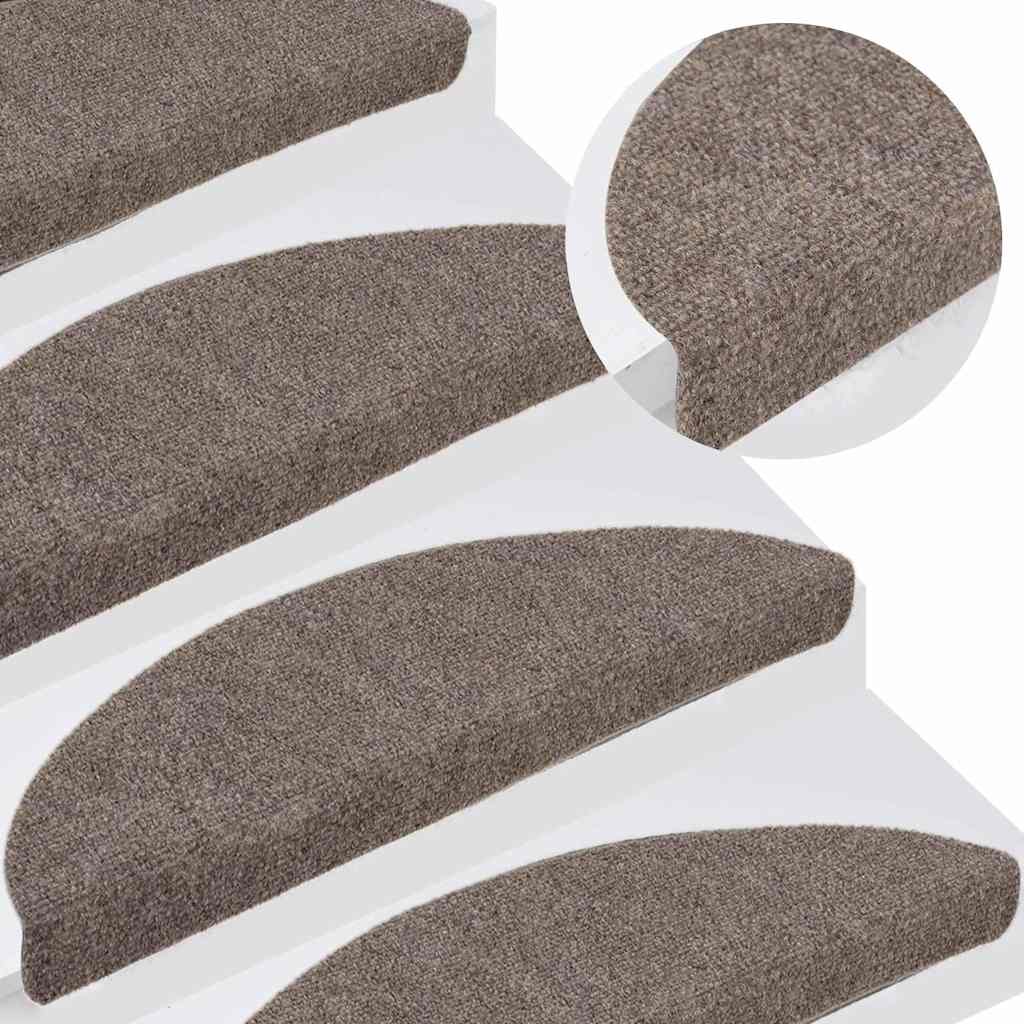 Tappetini per scale autoadesivi 15 pz 65x21x4 cm beige