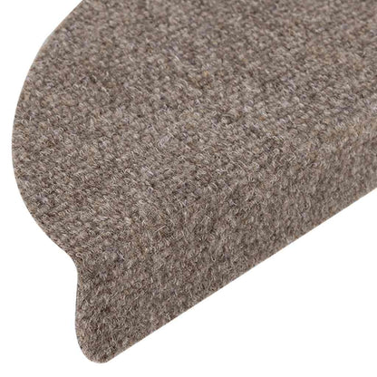 Tappetini per scale autoadesivi 15 pz 65x21x4 cm beige semicircolari grandi
