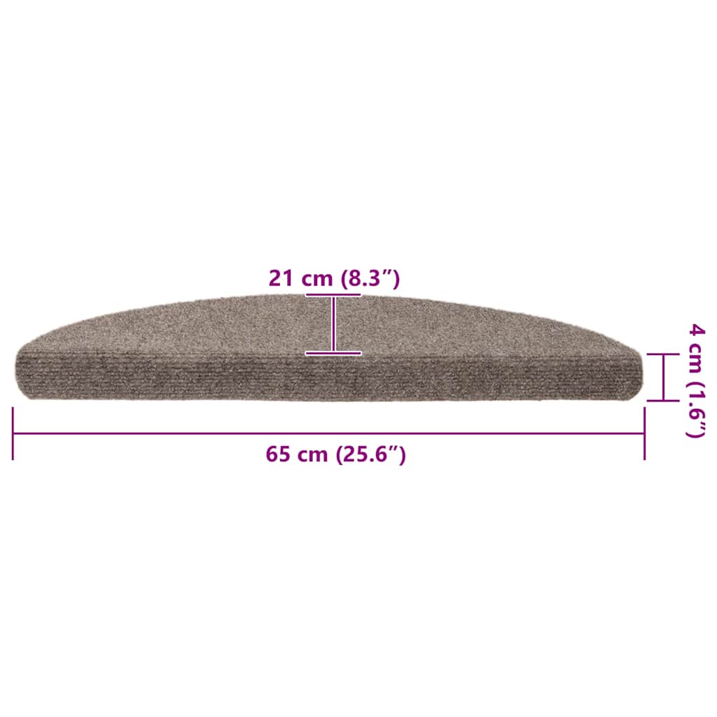 Tappetini per scale autoadesivi 15 pz 65x21x4 cm beige semicircolari grandi | homemem39