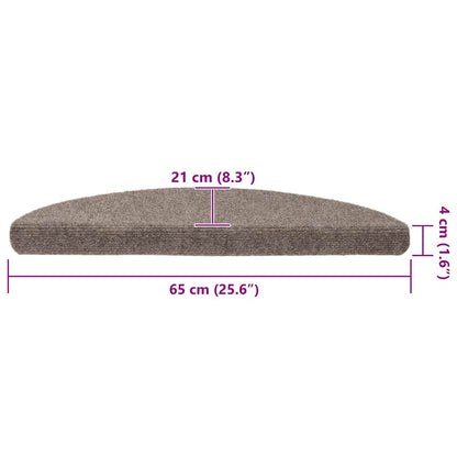 Tappetini per scale autoadesivi 15 pz 65x21x4 cm beige semicircolari grandi | homemem39