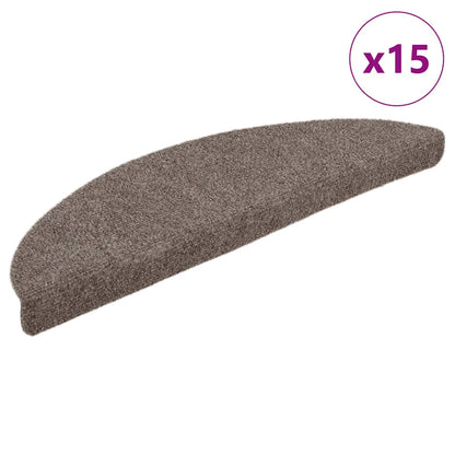 Tappetini per scale autoadesivi 15 pz 65x21x4 cm beige semicircolari grandi