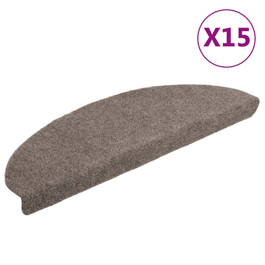 Tappetini per scale autoadesivi 15 pz 65x21x4 cm beige