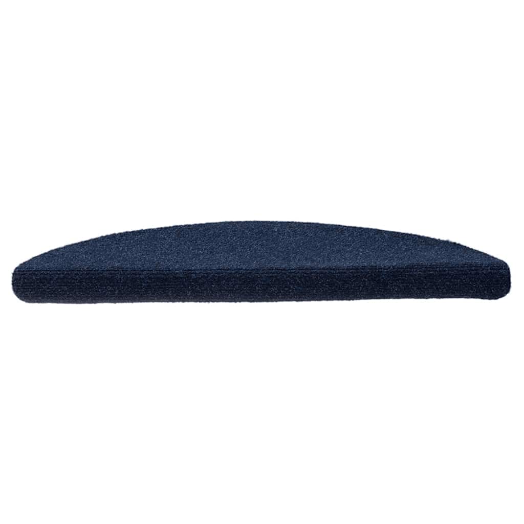 Tappetini per scale autoadesivi 15 pz 56x17x3 cm blu navy semicircolari - homemem39