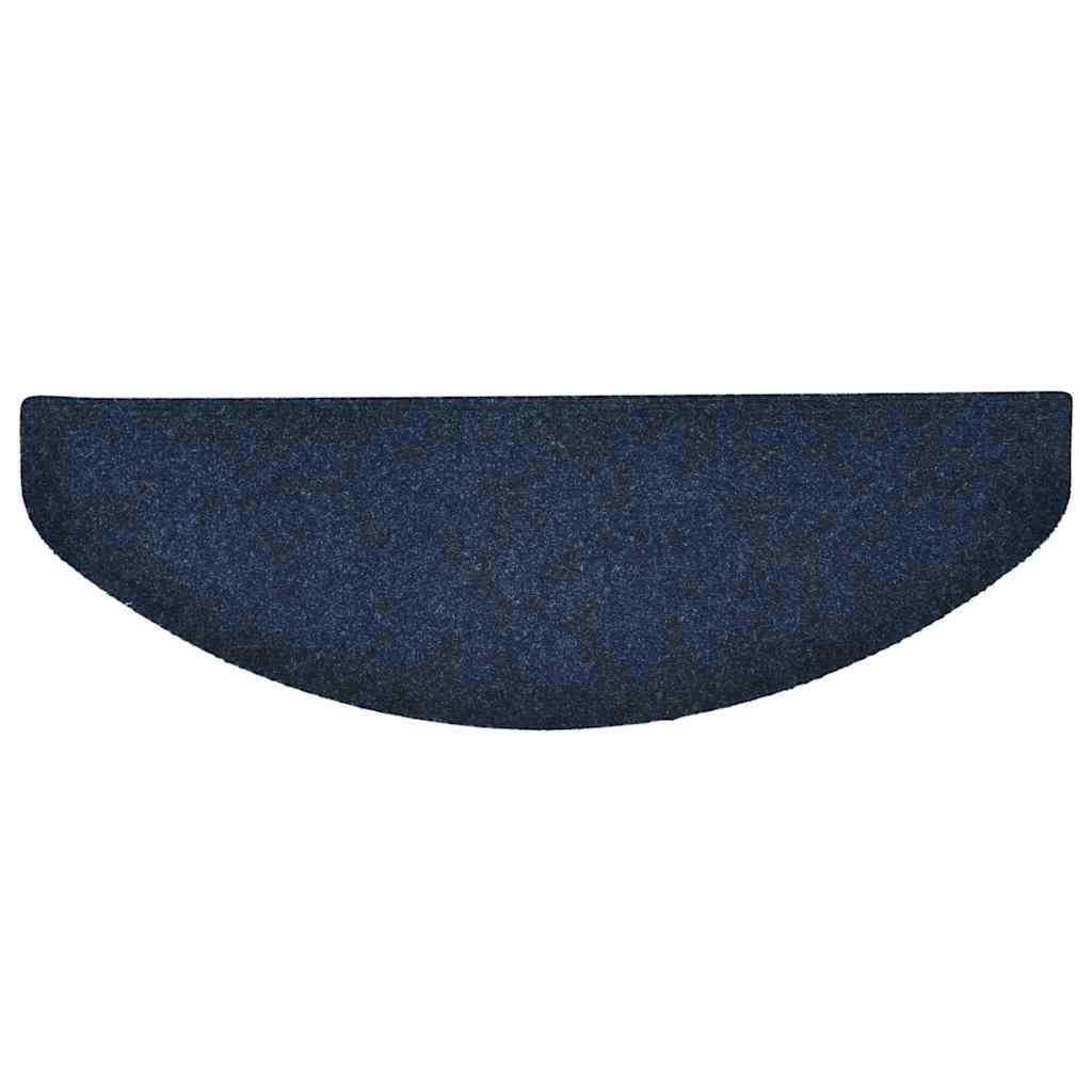 Tappetini per scale autoadesivi 15 pz 65x21x4 cm blu navy semicircolari grandi