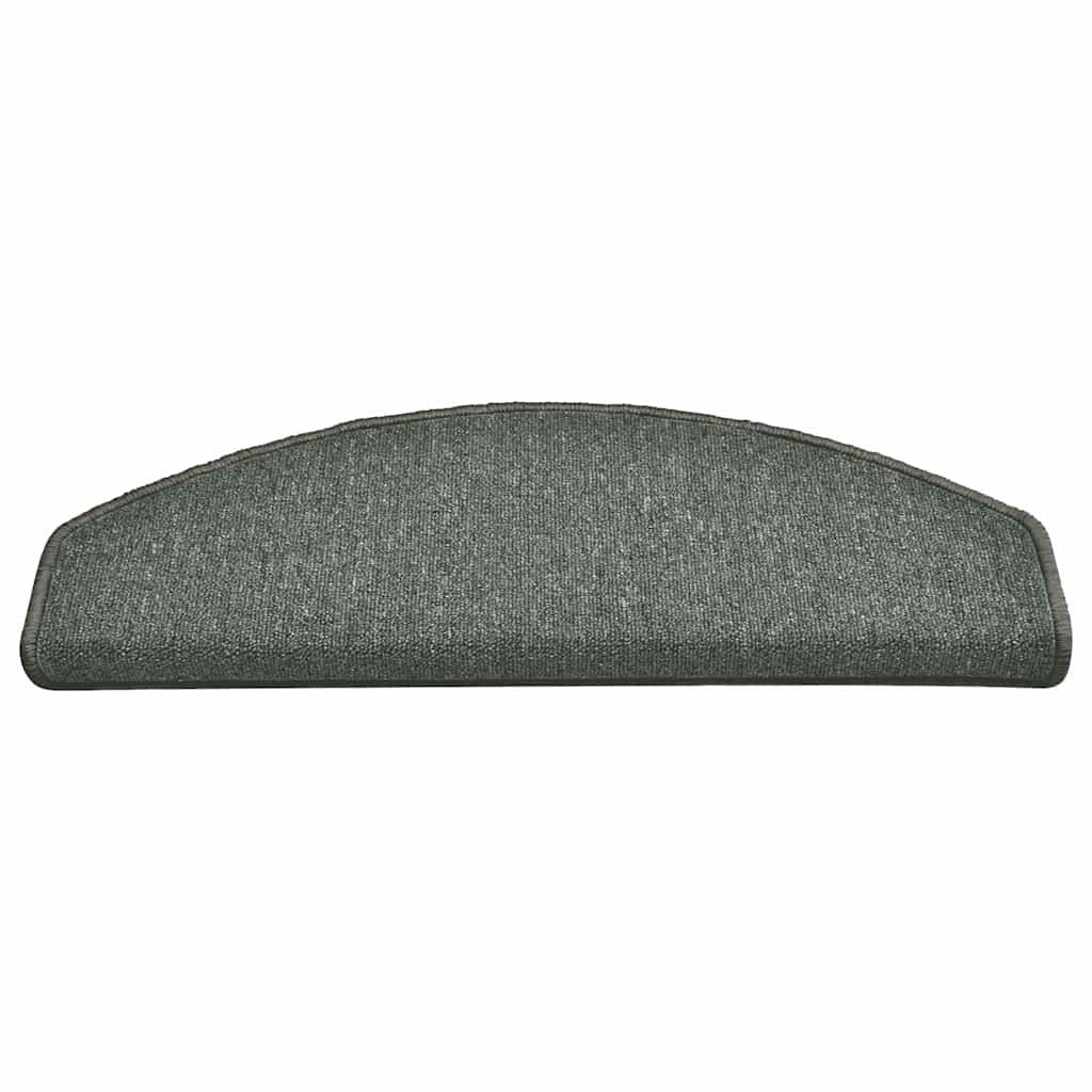 Tappetini per scale 15 pz 65x24x4 cm Verde scuro Semicircolari