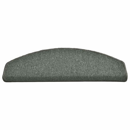 Tappetini per scale 15 pz 65x24x4 cm Verde scuro Semicircolari