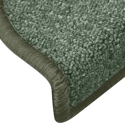Tappetini per scale 15 pz 65x24x4 cm Verde scuro Semicircolari