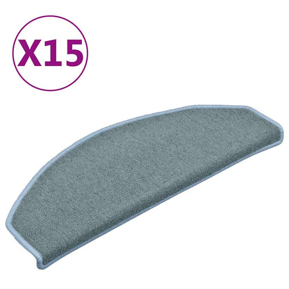 Tappetini per scale 15 pz 65x24x4 cm Blu mare Semicircolari | homemem39