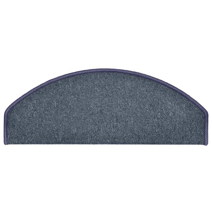 Tappetini per scale 15 pz 65x24x4 cm Grigio scuro e blu Semicircolari Grandi