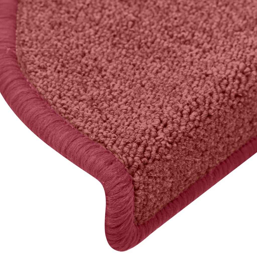 Tappetini per scale 15 pz 65x24x4 cm Bordeaux Semicircolari Grandi | homemem39
