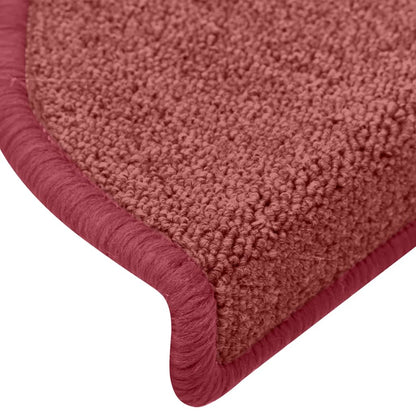 Tappetini per scale 15 pz 65x24x4 cm Bordeaux Semicircolari Grandi | homemem39