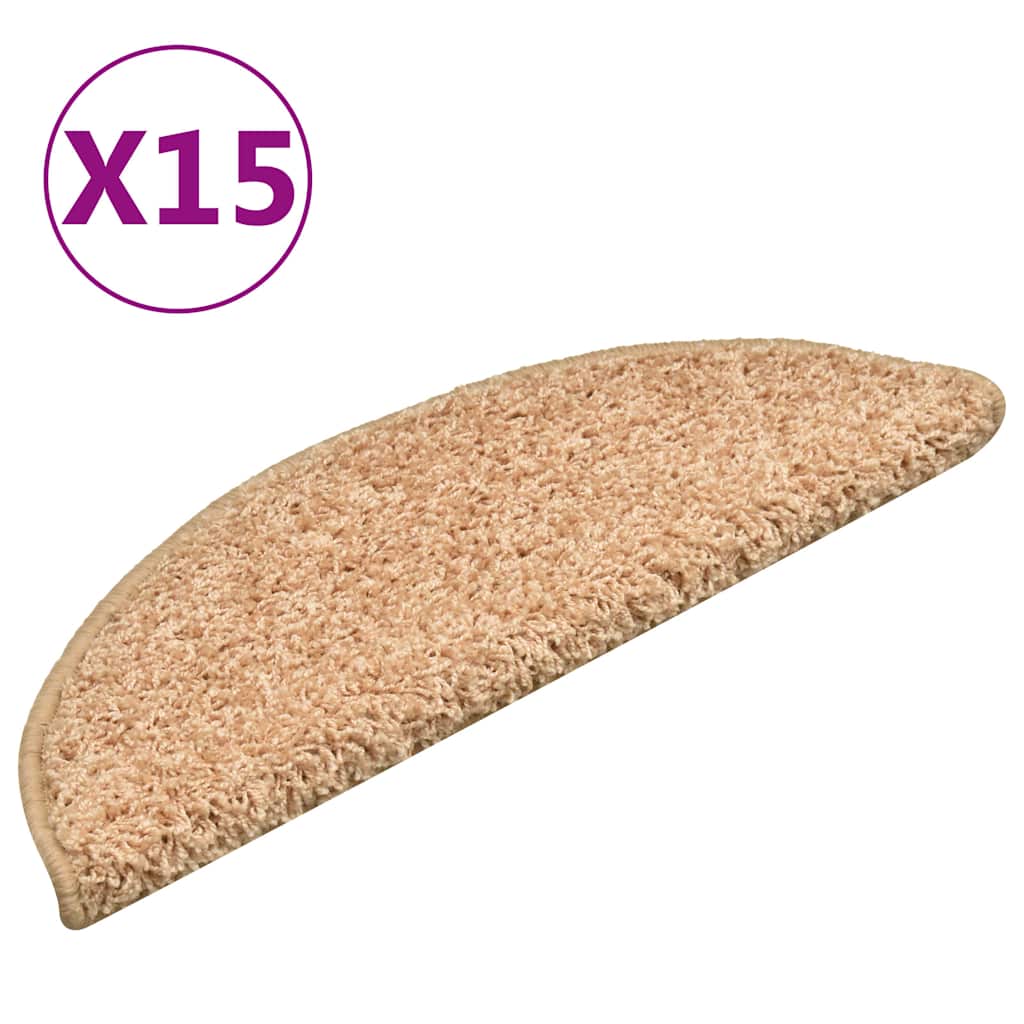 Tappetini per scale 15 pz 56x17x3 cm Oro Semicircolari | homemem39