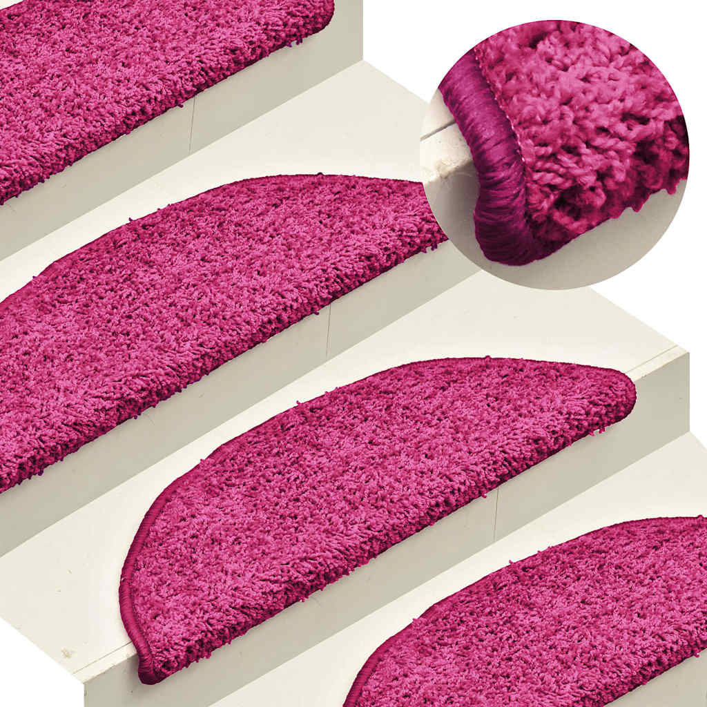 Tappetini per scale 15 pz 56x17x3 cm rosa semicircolari | homemem39
