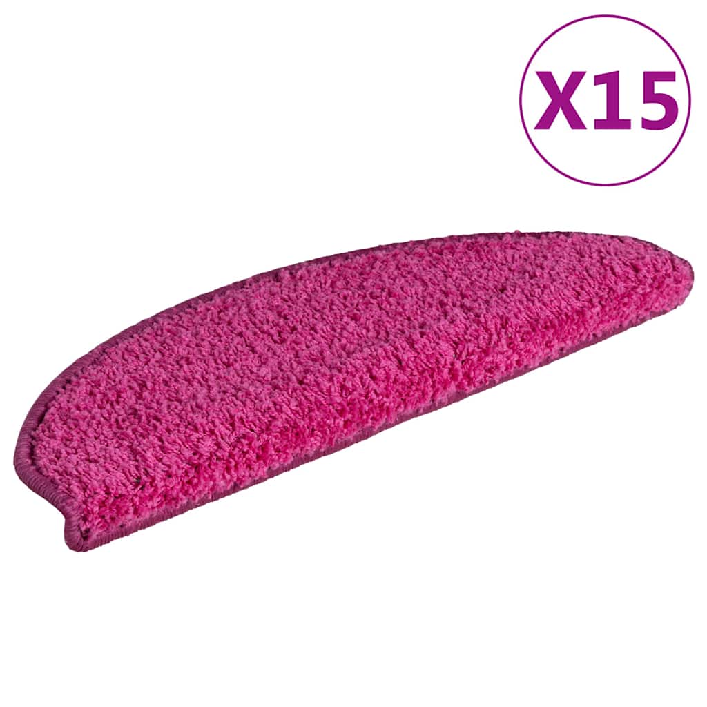 Tappetini per scale 15 pz 65x21x4 cm rosa semicircolari grandi | homemem39