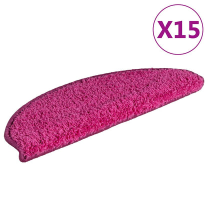 Tappetini per scale 15 pz 65x21x4 cm rosa semicircolari grandi | homemem39