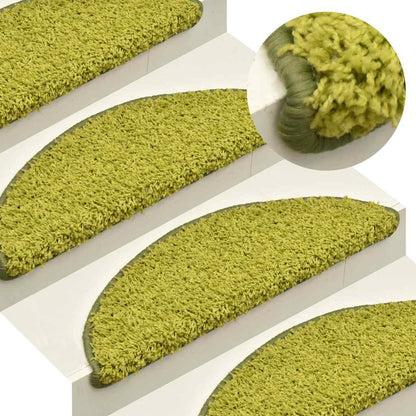 Tappetini per scale 15 pz 65x21x4 cm Verde Semicircolari Grandi | homemem39