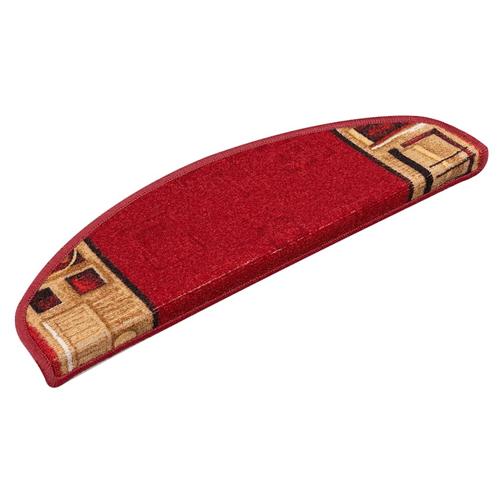 Tappetini Autoadesivi per Scale 15 pz Rossi 65x21x4 cm