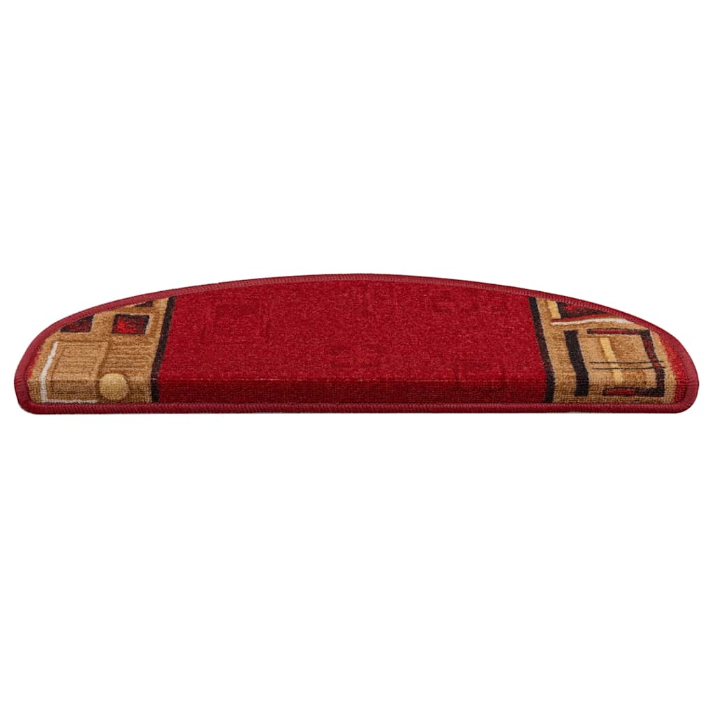 Tappetini Autoadesivi per Scale 15 pz Rossi 65x21x4 cm