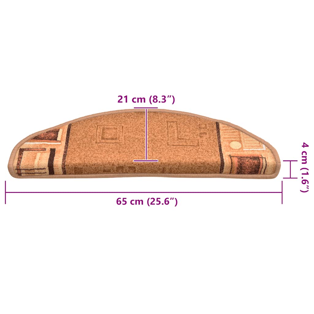 Tappetini Autoadesivi per Scale 15 pz Beige 65x21x4 cm | homemem39