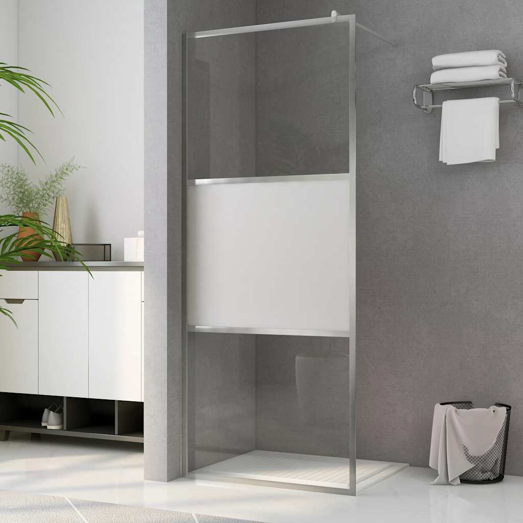 Parete per Doccia Walk-in Vetro Semi Smerigliato ESG 90x195 cm | homemem39